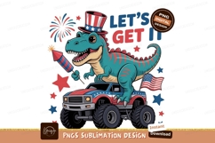 Dinosaur monster truck patriotic celebration image Product Image 1