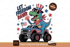 Dinosaur monster truck freedom celebration image Product Image 1