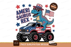 Dinosaur monster truck patriotic celebration image Product Image 1