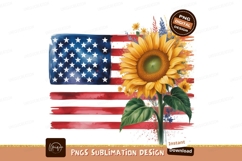 Sunflower American flag floral patriotic Product Image 1