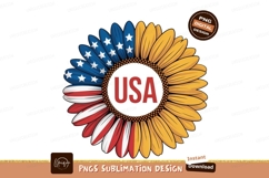 Patriotic sunflower with U S A text american flag Product Image 1