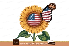 Sunflower butterfly patriotic american flag Product Image 1