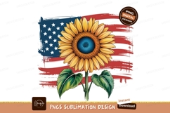 Sunflower American flag patriotic floral image Product Image 1
