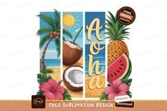 Tropical beach fruits flowers coconut pineapple Product Image 1