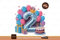 Silver two balloon birthday celebration balloons cake Product Image 1