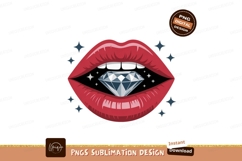 Red lips holding diamond jewel sparkle Product Image 1