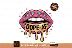 Dripping lips diamonds stars gold Product Image 1