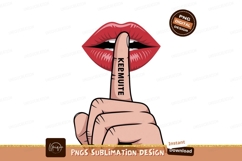 Red lips finger silence mute Product Image 1