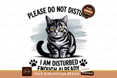 Tabby cat yellow eyes black white feline animal Product Image 1