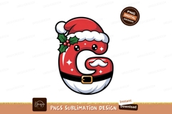 Red Santa Letter G With Moustache christmas Product Image 1