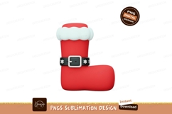 Red boot fluffy trim black belt snowflakes image Product Image 1