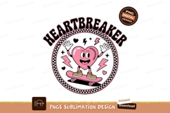 Pink heart character skateboarding with lightning image Product Image 1