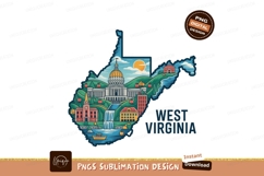West Virginia landscape illustration state Product Image 1