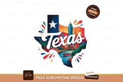 Texas cityscape river boat flag image Product Image 1