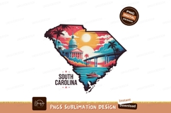 South Carolina state capitol bridge boat palm trees Product Image 1
