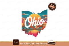 Ohio cityscape sunset reflection water Product Image 1