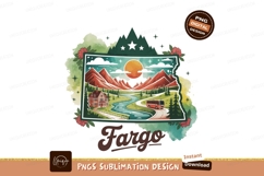 Scenic mountain landscape with river and bus mountains Product Image 1