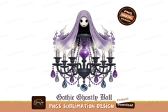 Ghostly chandelier with purple orb and candles image Product Image 1