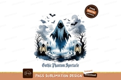 Ghostly apparition surrounded by lanterns and bats Product Image 1