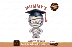 Mummy character wearing graduation cap glasses bandages Product Image 1