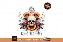 Skull sunflowers mystical sun boho Product Image 1