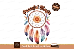 Dreamcatcher flower feathers orange pink Product Image 1