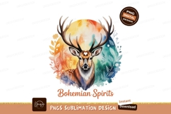 Majestic deer watercolor art antlers nature Product Image 1