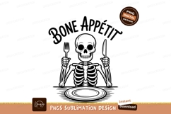 Skeleton chef holding cutlery fork knife Product Image 1