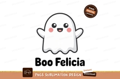 Cute ghost with rosy cheeks and text cartoon white Product Image 1