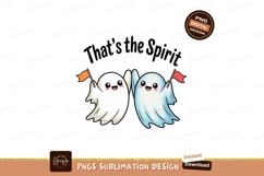 Cute ghosts holding flags white blue Product Image 1