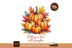 Autumn pumpkins colorful leaves fall gourd Product Image 1