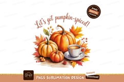 Autumn pumpkins spiced coffee leaves Product Image 1