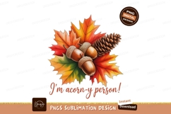 Autumn acorns pinecone maple leaves fall Product Image 1