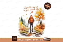 Hiker backpack orange autumn forest path image Product Image 1