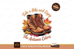Brown Hiking Boots Autumn Leaves orange Product Image 1