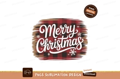 Merry Christmas buffalo plaid snowflakes image Product Image 1