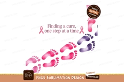 Pink purple footprints breast cancer awareness ribbon Product Image 1