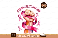 Clenched fist pink ribbon support awareness Product Image 1