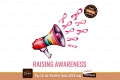 Megaphone rainbow colors pink ribbons awareness Product Image 1