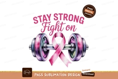 Pink ribbon barbell strength fight Product Image 1