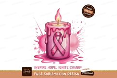 Pink candle breast cancer awareness ribbon image Product Image 1