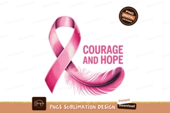 Pink ribbon feather courage hope image Product Image 1