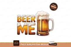 Beer mug with frothy head and text foam beverage Product Image 1