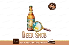 Amber bottle magnifying glass examining beverage image Product Image 1