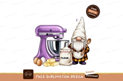 Purple mixer gnome baking ingredients flour eggs Product Image 1