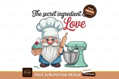 Chef gnome holding cupcake rolling pin mixer image Product Image 1