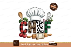 Chef hat with cooking utensils and ingredients whisk Product Image 1