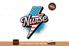Nurse lightning bolt american flag Product Image 1