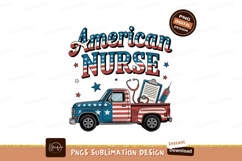 Patriotic truck carrying medical supplies nurse stars Product Image 1