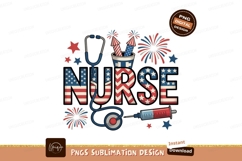 Patriotic nurse medical celebration stethoscope syringe Product Image 1